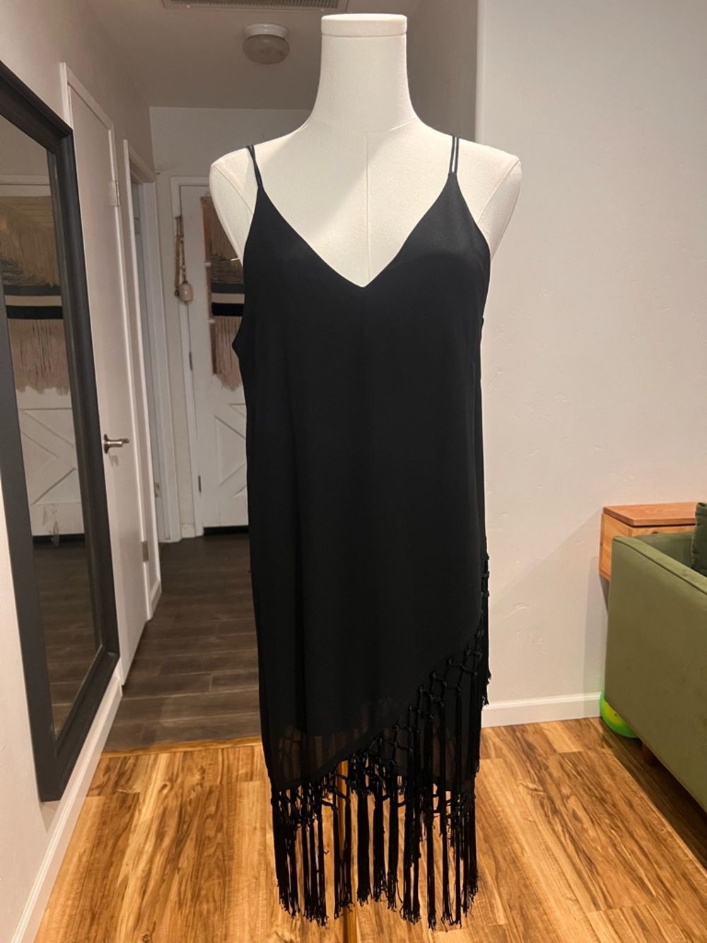 Black Slip Dress with Spaghetti Straps